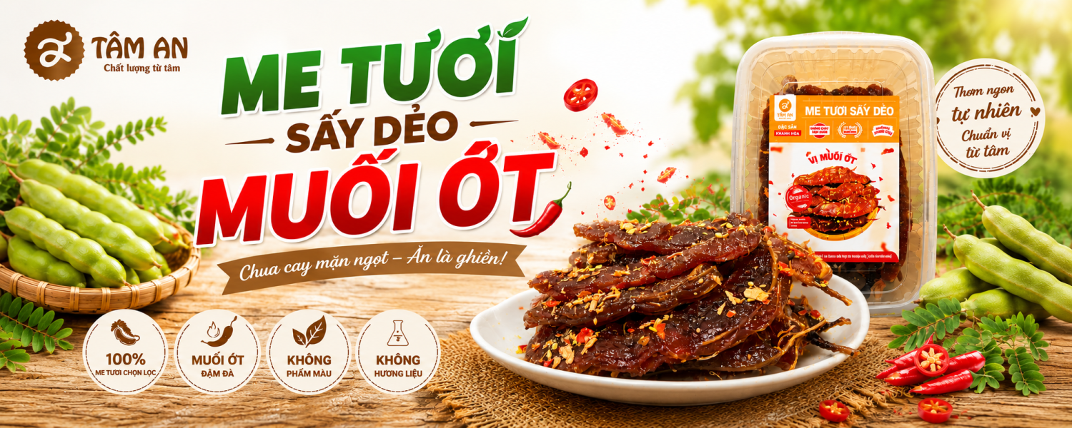 Me tươi sấy dẻo muối ớt Tâm An