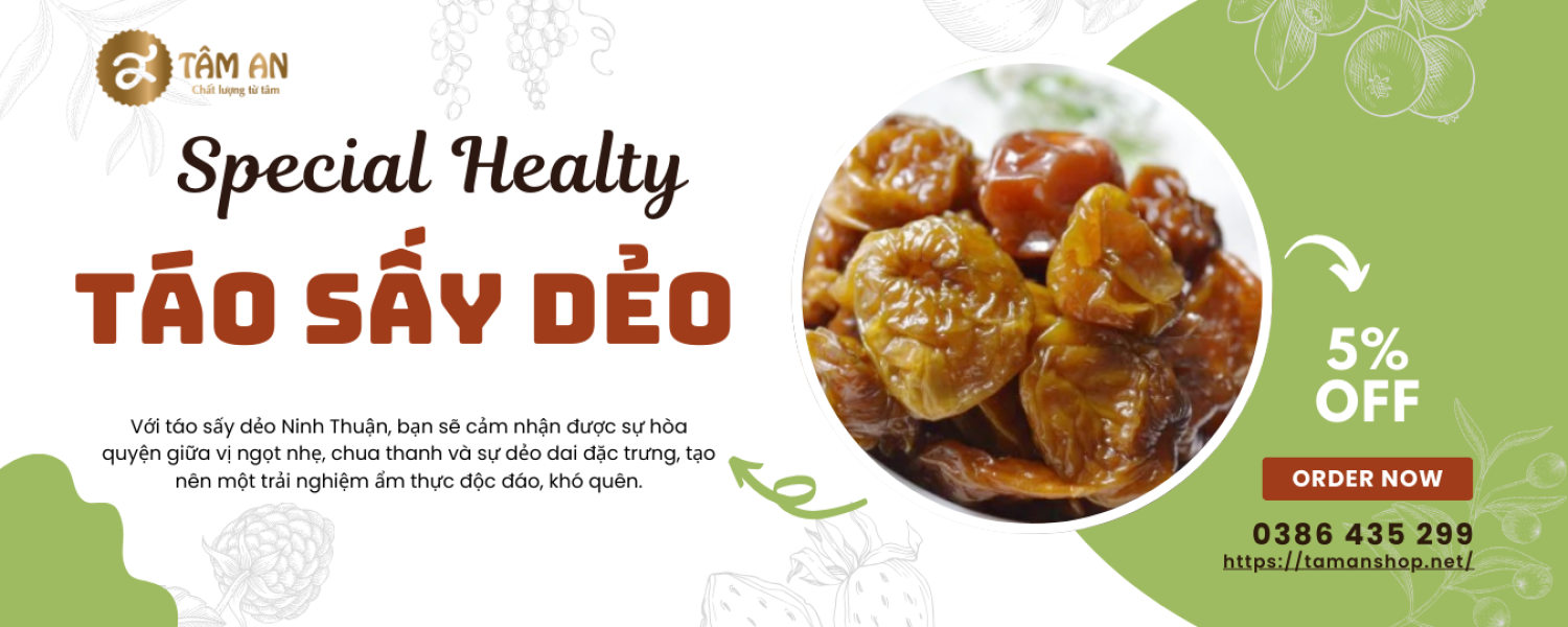 TÁO TƯƠI SẤY DẺO NINH THUẬN