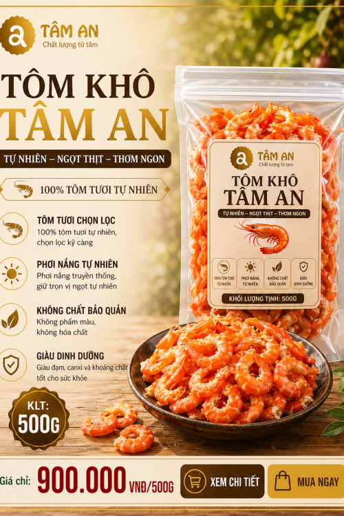 Tôm Khô Thẻ VIP Loại 1 – Đặc Sản Thượng Hạng Cho Mọi Gia Đình