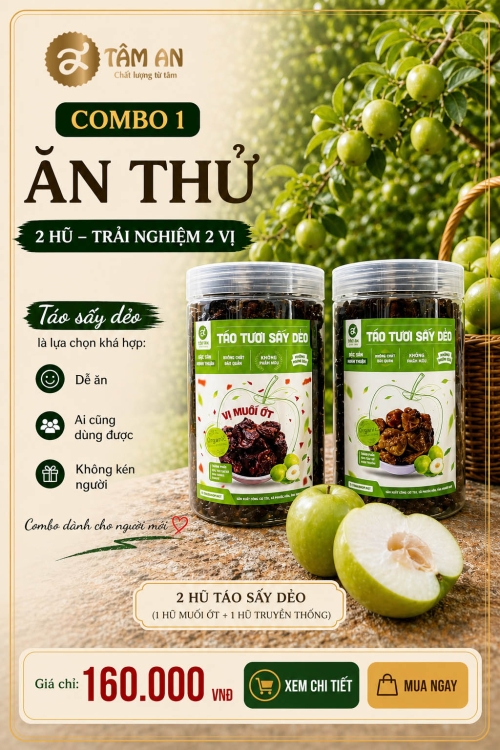 COMBO 2 HŨ TÁO ĂN THỬ – GIẢI PHÁP ĂN VẶT LÀNH MẠNH, TIỆN LỢI