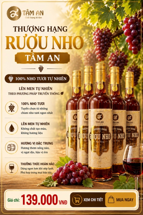 Rượu Nho Tâm An - 750ml