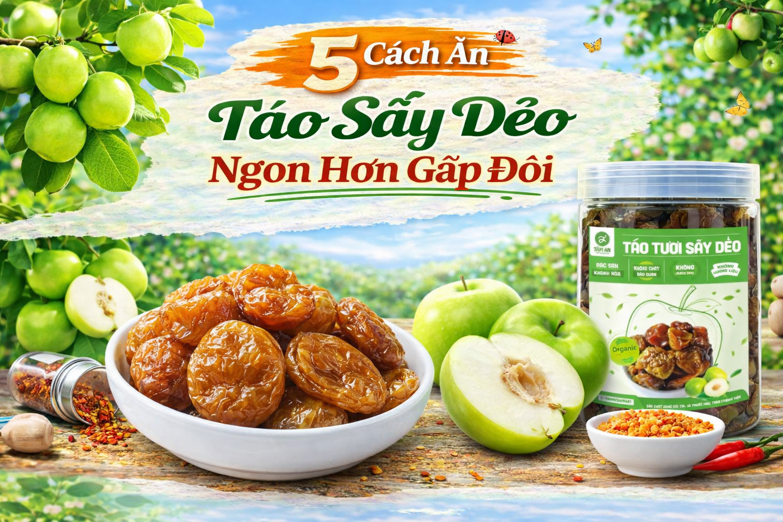 5 cách ăn táo sấy dẻo ngon hơn gấp đôi