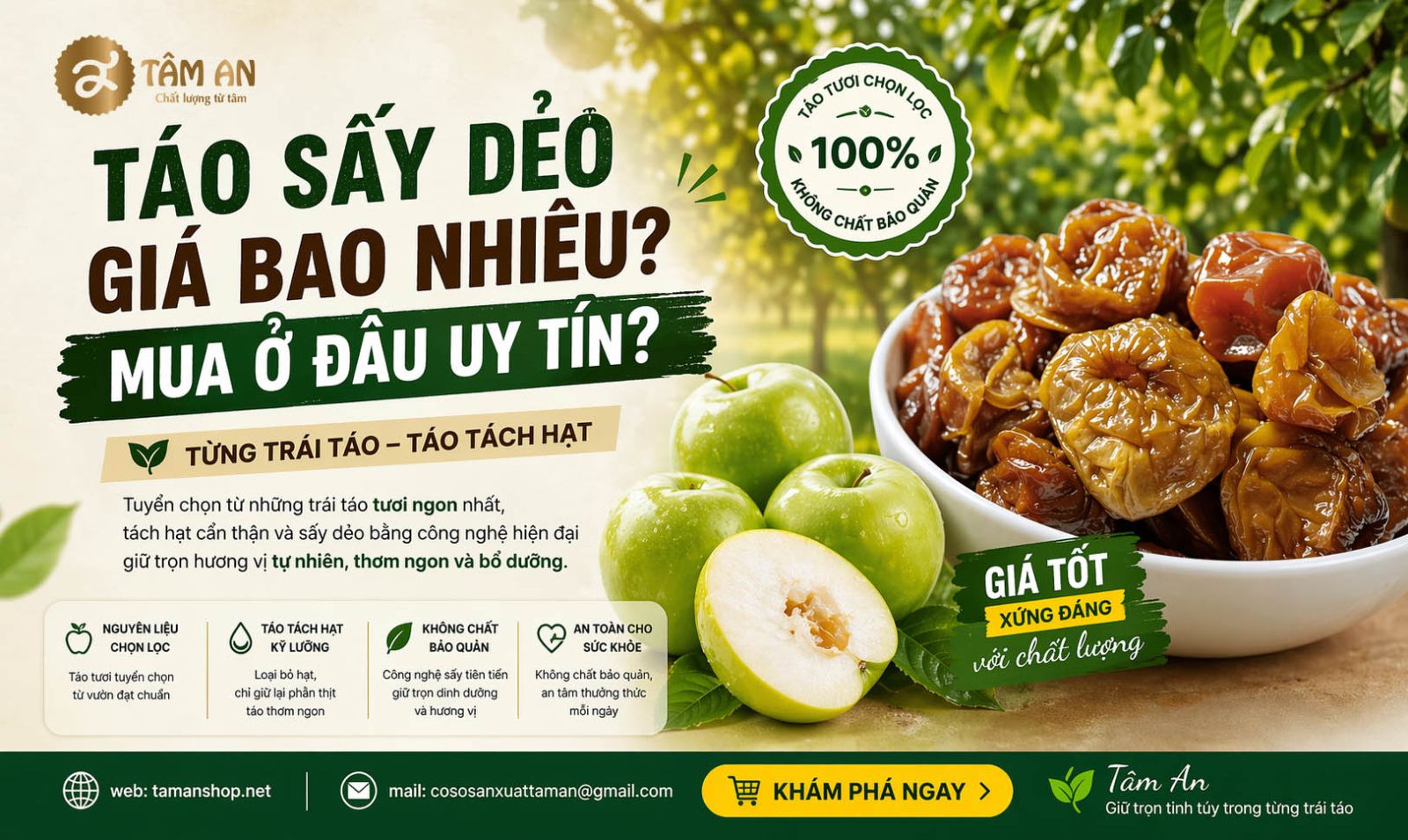 Táo Sấy Dẻo Giá Bao Nhiêu- Mua Ở Đâu Uy Tín, Chất Lượng