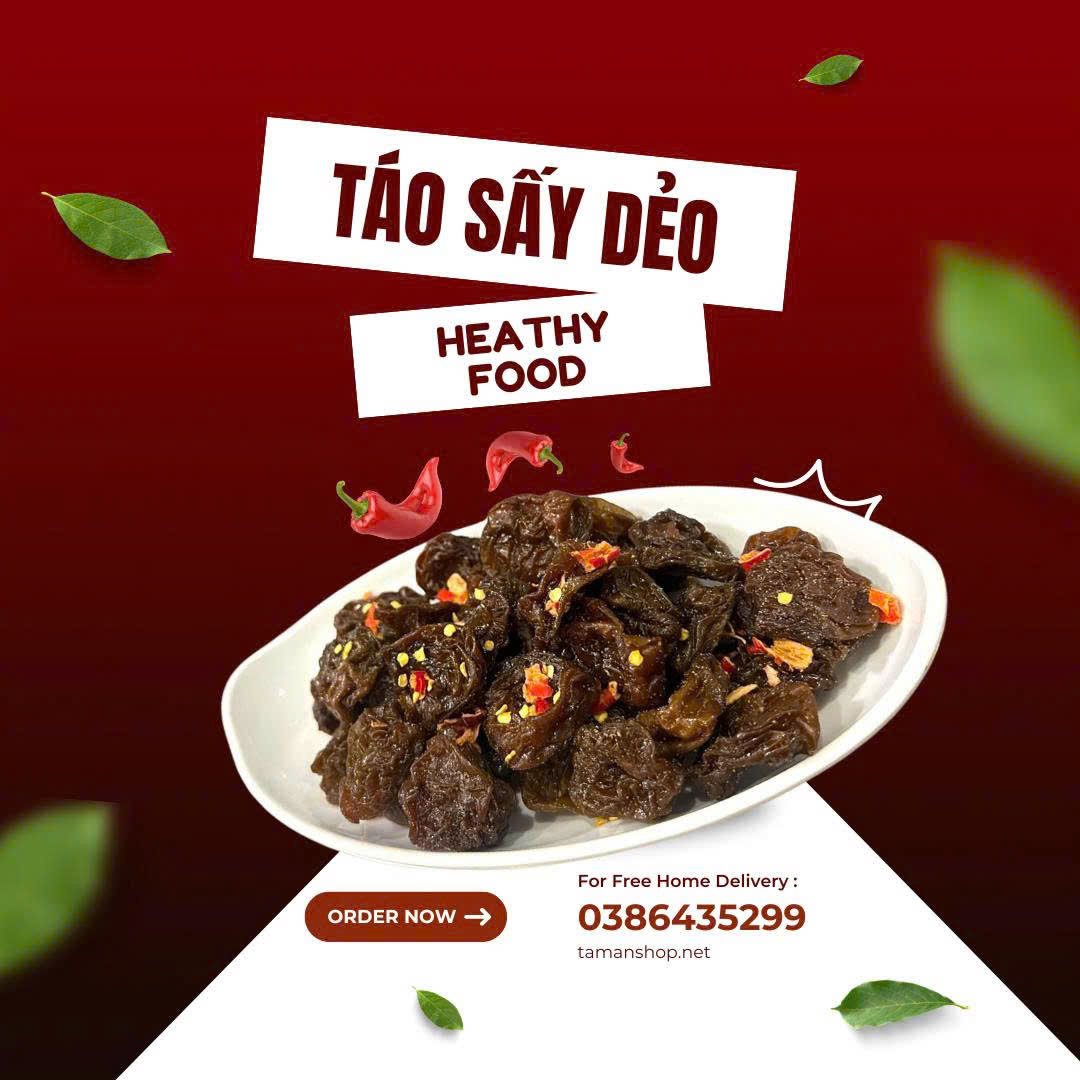 táo sấy dẻo muối ớt tâm an
